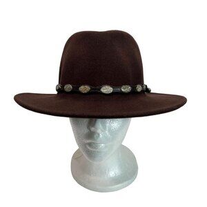 Pantropic Brown Lite Felt Packable Water Repellent Hat Size M women Fedora